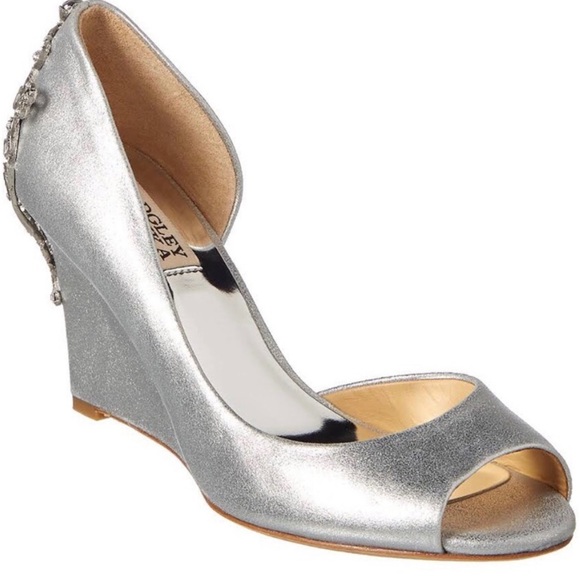 Badgely Mischka Meagan Wedge Silver size 8 - Picture 3 of 4